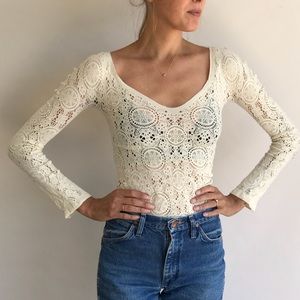 Free People seamless lace top